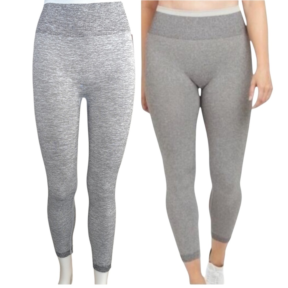 Spanx Seamless Sculpt Leggings Size Medium Spacedye Cloudy Grey #50285R